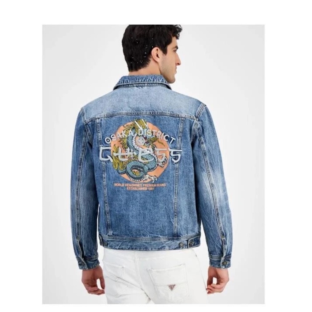 Guess Blue Denim Dean Jacket Imported Japan